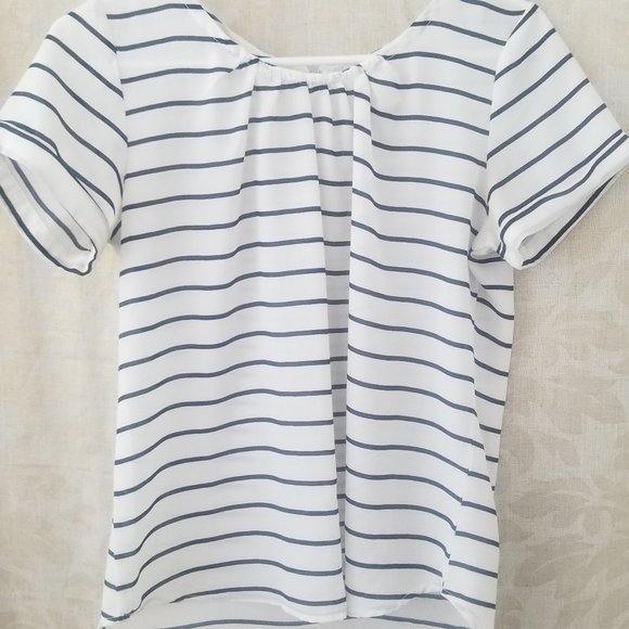 Tavia Navy & White striped tee - Picture 1 of 3